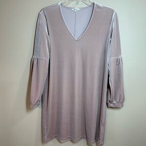 Madewell Blush Velour V-Neck Dress, XS